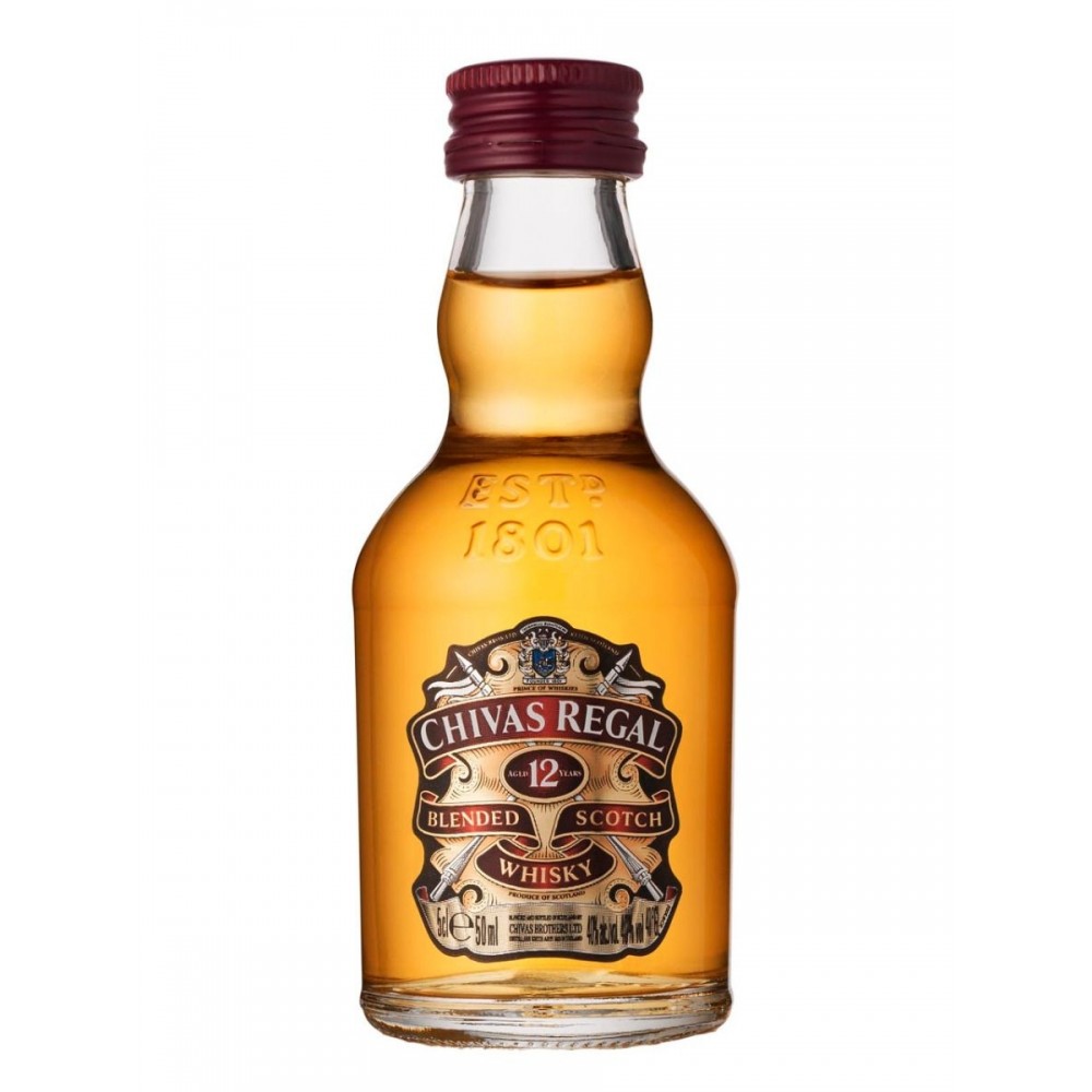 Whisky Chivas Regal, 0.05L, 12 ani, 40% alc., Scotia 0.05L