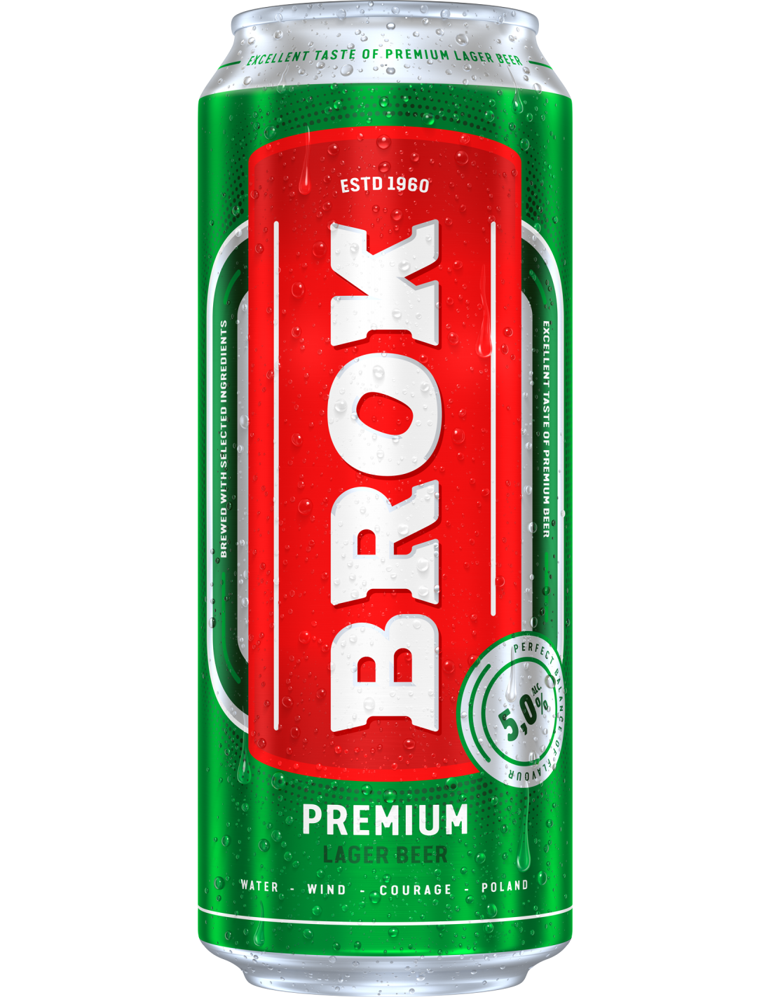 Bere blonda, filtrata Brok Premium, 5.2% alc., 0.5L, Polonia