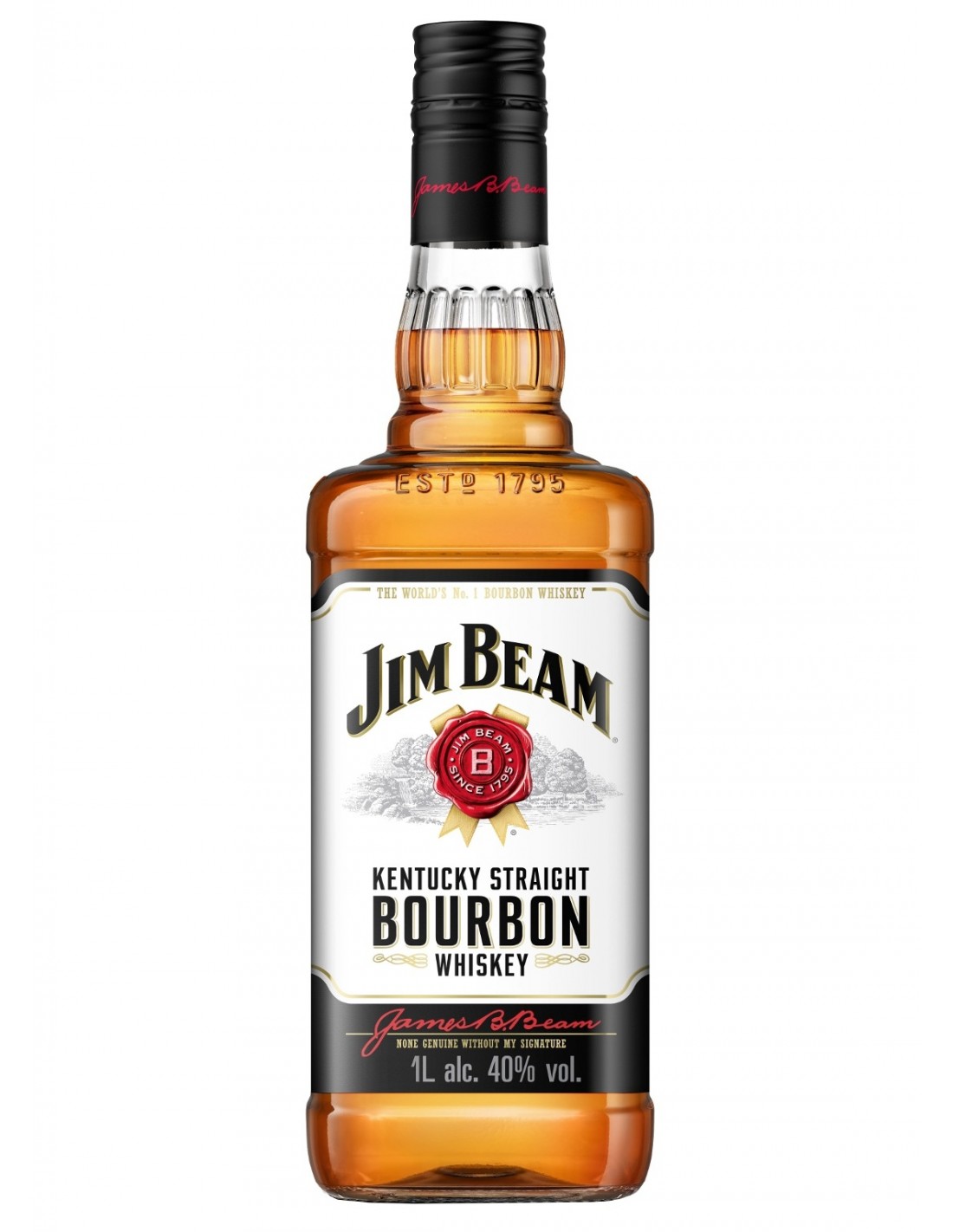 Whisky Bourbon Jim Beam White Label, 1L, 40% alc., SUA alcooldiscount.ro