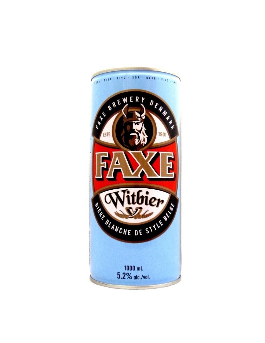 Bere alba, nefiltrata Faxe Witbier, 5.2% alc., 1L, Danemarca