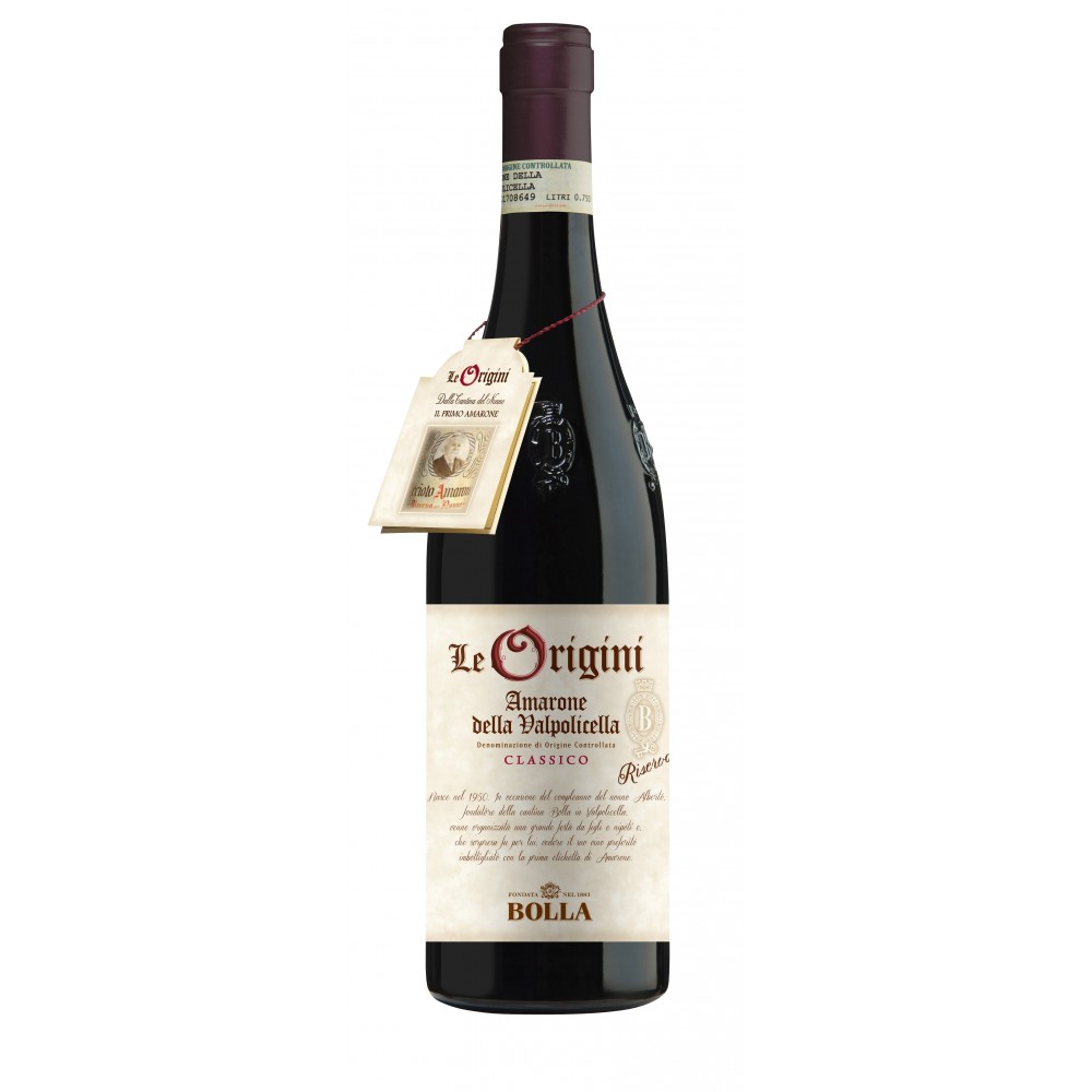 Vin rosu sec Bolla Le Origini Amarone della Valpolicella Classico Reserva, 0.75L, 15.5% alc., Italia