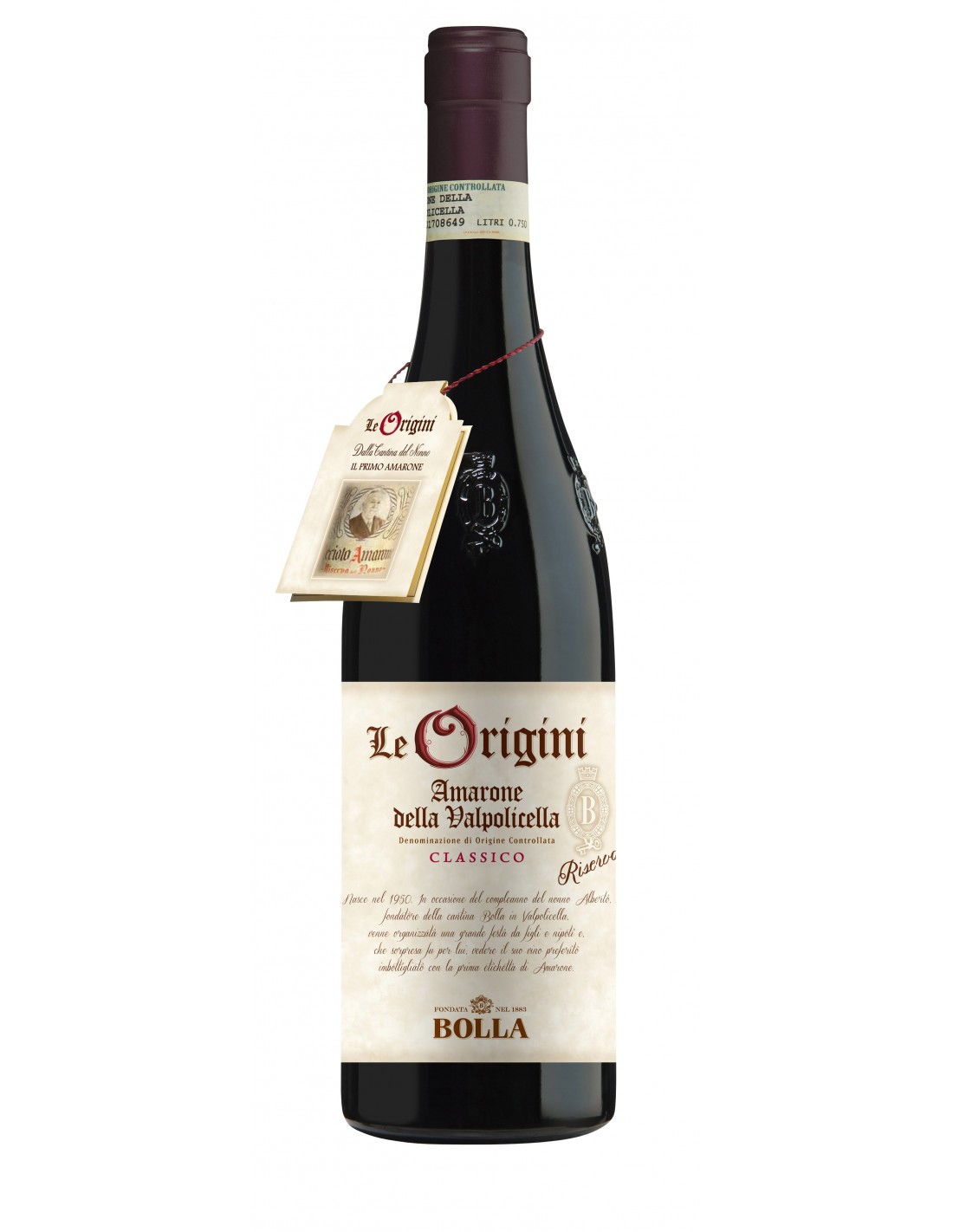 Vin rosu sec, Bolla Le Origini Amarone della Valpolicella, 0.75L, 15.5% alc., Italia alcooldiscount.ro