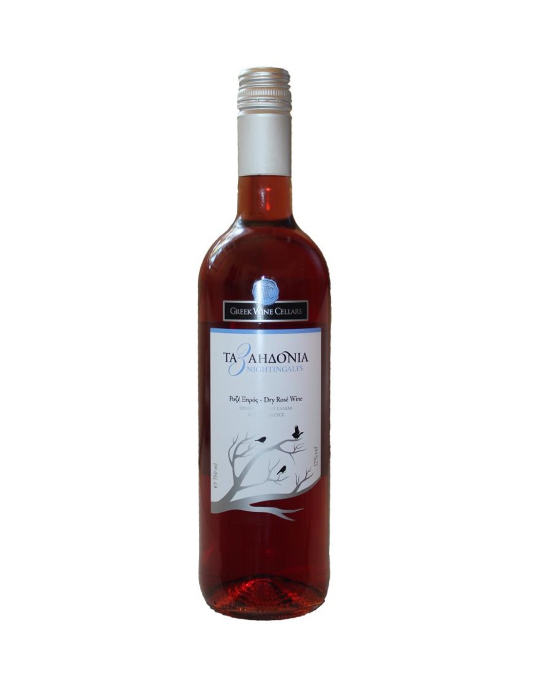 Vin roze sec 3 Nightingales Nemea, 12% alc., 0.75L, Grecia alcooldiscount.ro