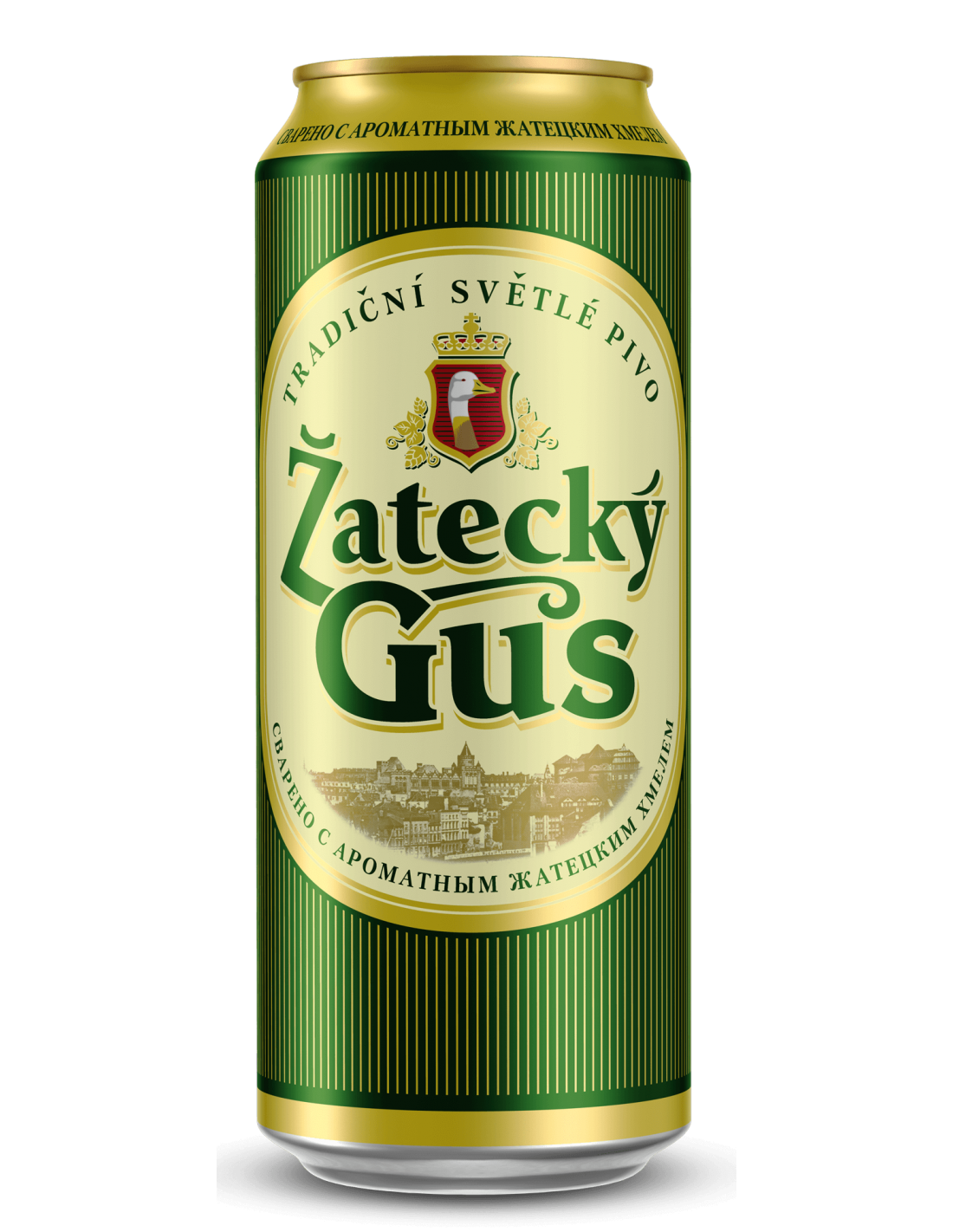 Bere blonda, filtrata Zatecky Gus, 4.6% alc., 0.45L, Rusia