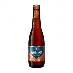 Brown beer filtered Affligem Dubbel, 6.8% alc., 0.33L, Belgium