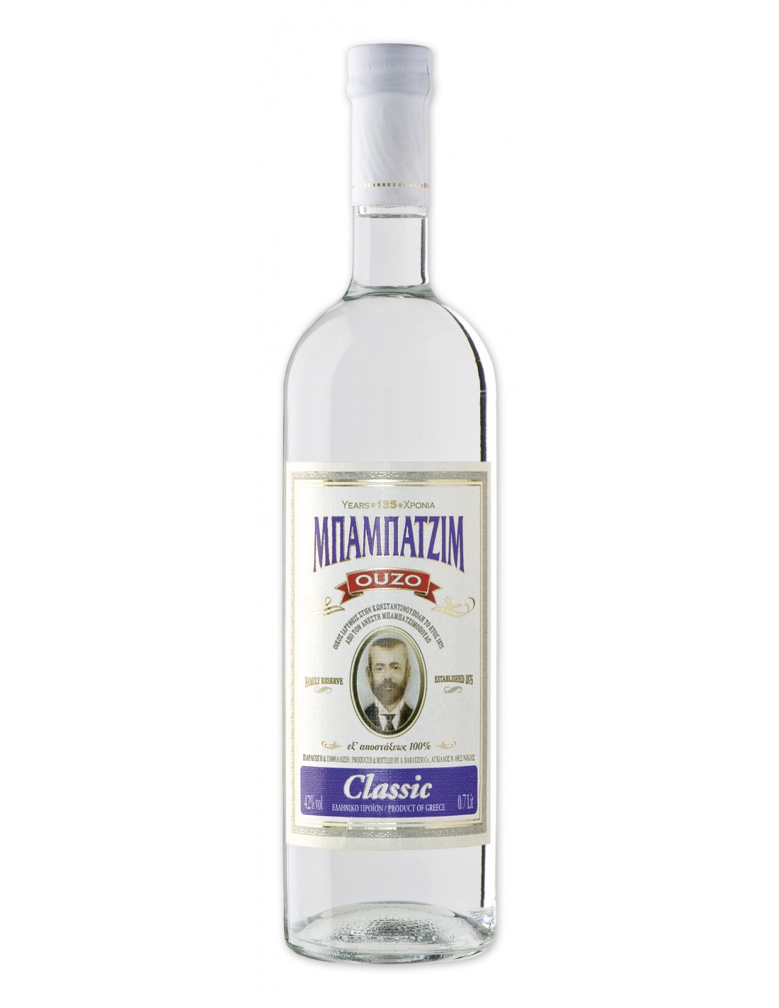 Bautura traditionala Ouzo Babatzim Classic, 42% alc., 0.7L, Grecia alcooldiscount.ro