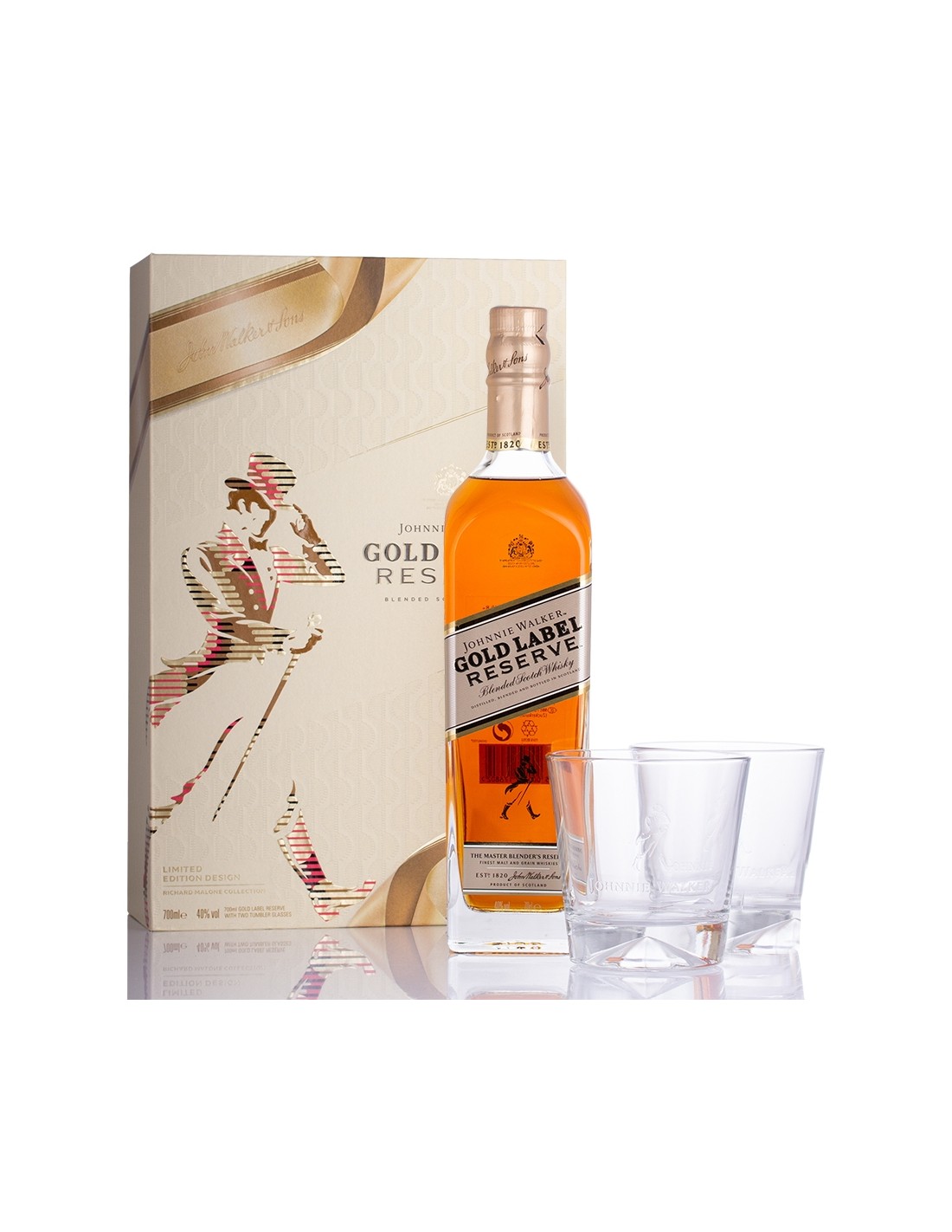 Whisky Johnnie Walker Gold + 2 Pahare