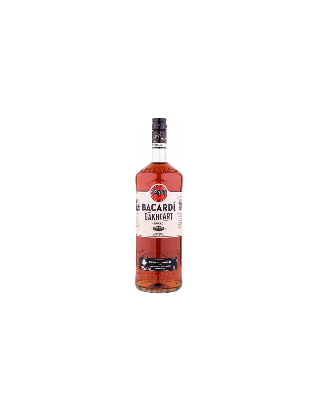 Rom Bacardi Oakheart, 35% alc., 1.5L, Cuba alcooldiscount.ro