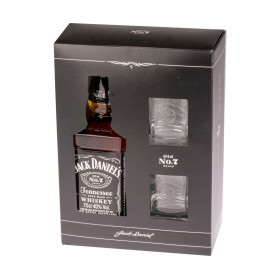 Whisky Bourbon Jack Daniel's + 2 Glasses, 40% alc., 0.7L, USA