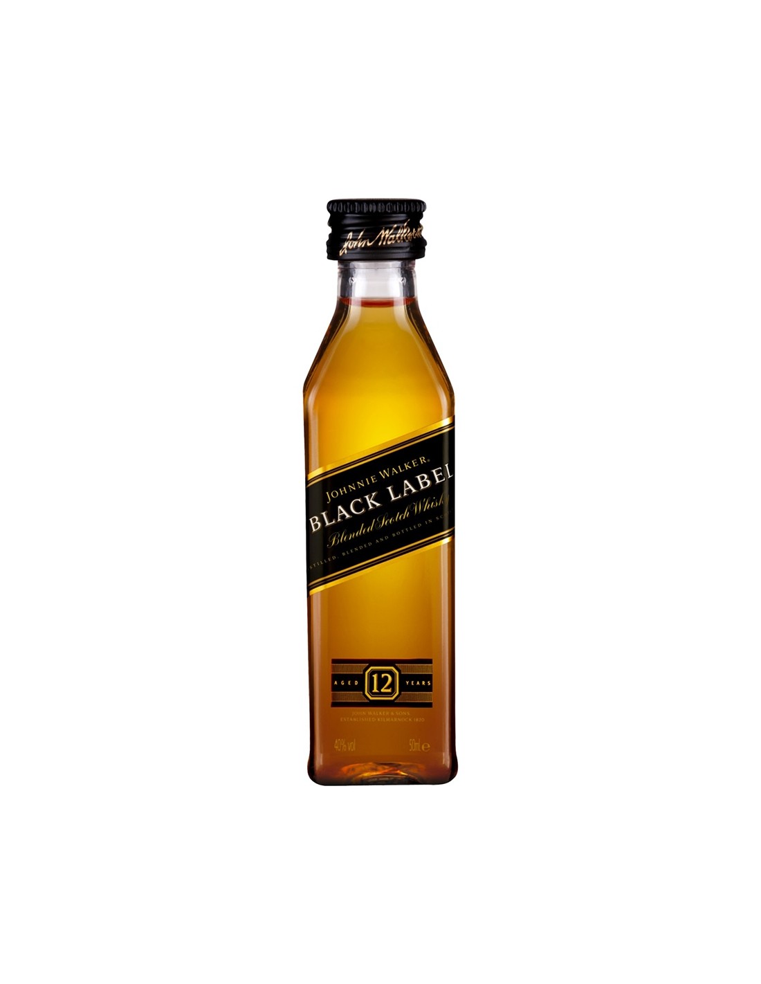 Whisky Johnnie Walker Black Label, 0.05L, 12 ani, 40% alc., Scotia alcooldiscount.ro