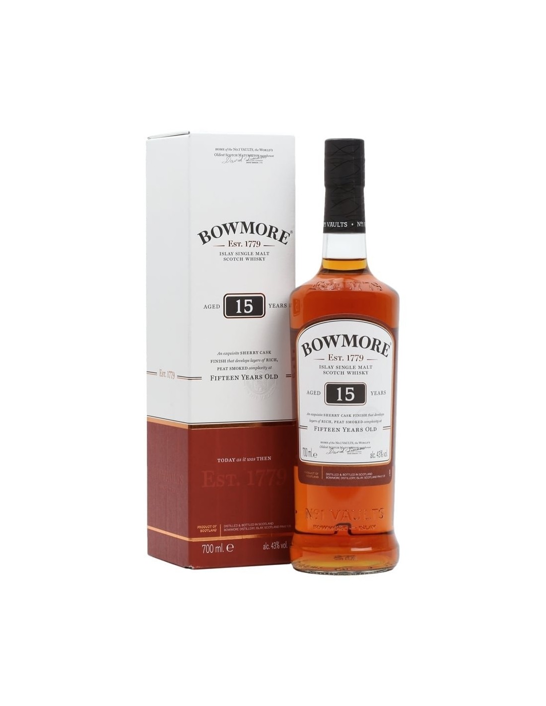 Whisky Bowmore, 15 ani, 43% alc., 0.7L, Scotia
