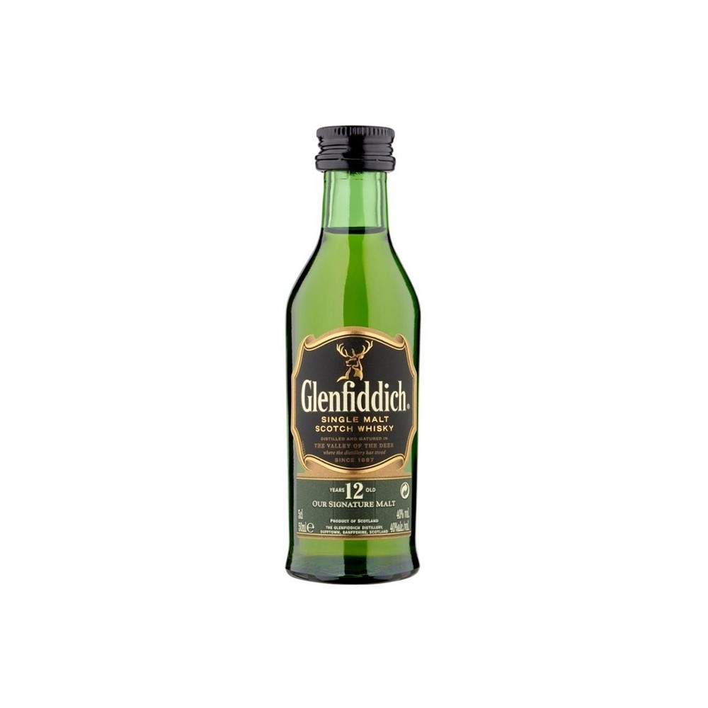 Whisky Glenfiddich, 0.05L, 12 ani, 40% alc., Scotia 0.05L