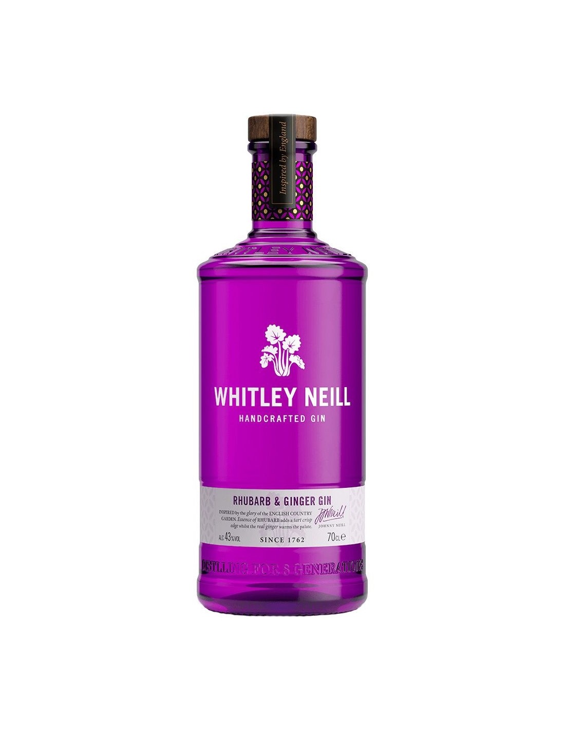 Gin Whitley Neill Rhubarb & Ginger, 43% alc., 0.7L, Anglia alcooldiscount.ro