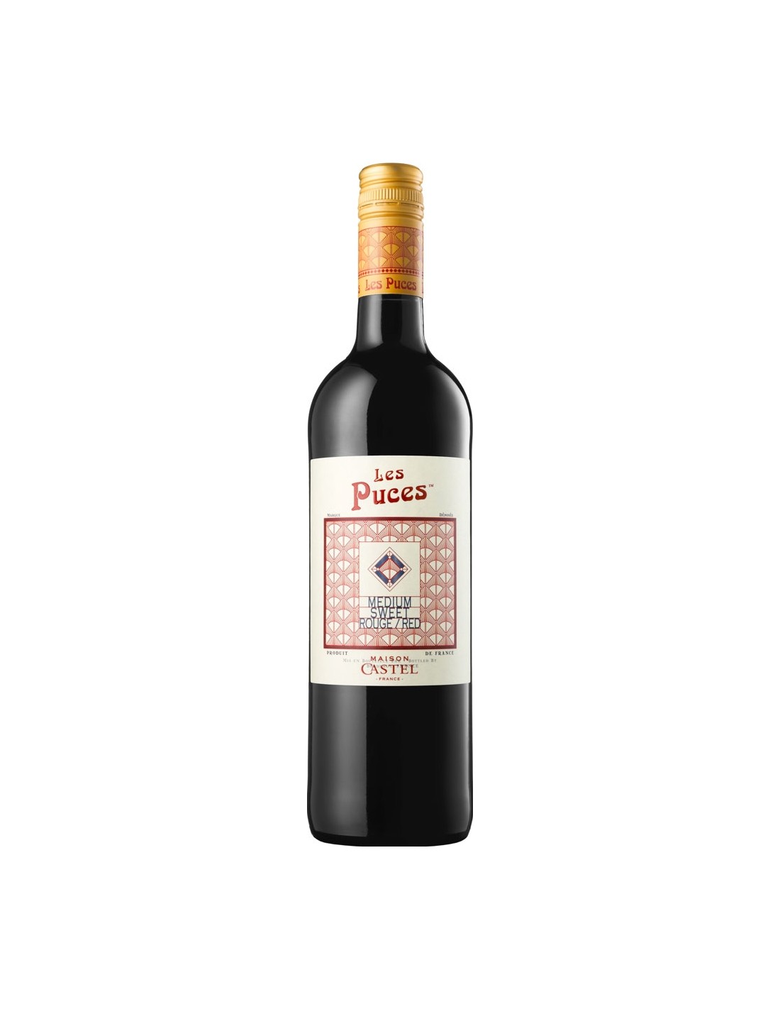 Vin rosu demidulce, Grenache, Les Puces Maison Castel, 0.75L, 11.5% alc., Franta alcooldiscount.ro