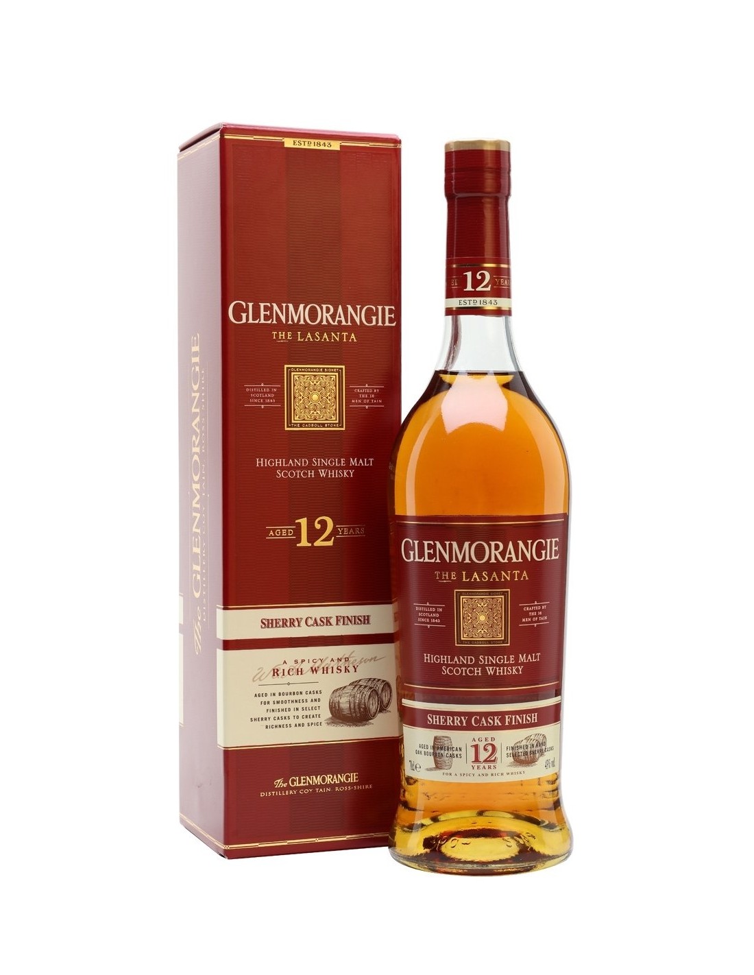Whisky Glenmorangie Lasanta, 0.7L, 12 ani, 43% alc., Scotia alcooldiscount.ro