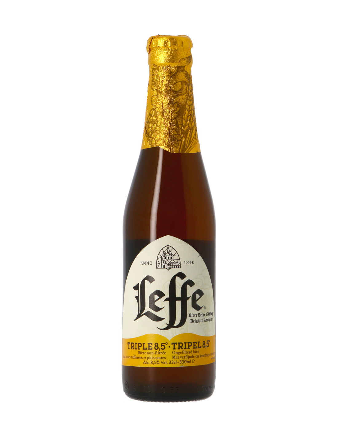 Bere blonda, nefiltrata Leffe, 8.5% alc., 0.33L, Belgia alcooldiscount.ro