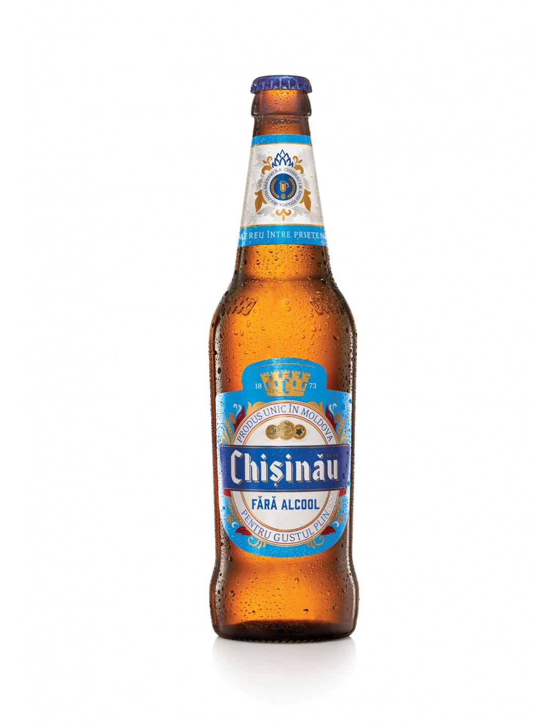 Bere blonda fara alcool Chisinau, 0.5% alc., 0.5L, Republica Moldova