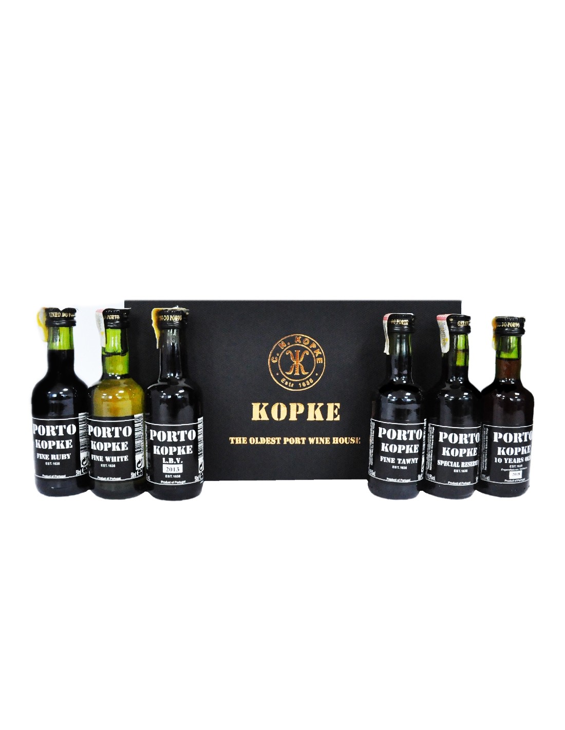 Vin porto Kopke, kit 6 miniaturi, 0.05L, 20% alc., Portugalia alcooldiscount.ro
