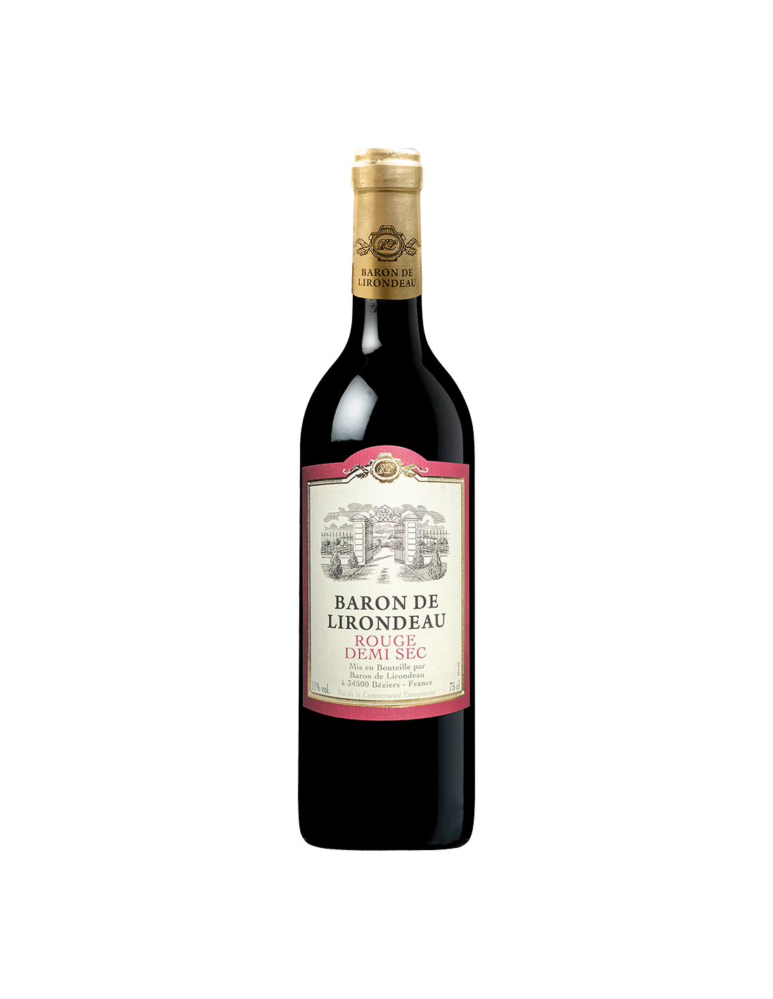 Vin rosu demisec Baron de Lirondeau Bordeaux, 10.5% alc., 0.75L, Franta alcooldiscount.ro