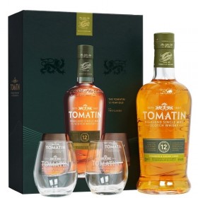 Whisky Tomatin, 12 ani + 2 pahare, 43% alc., 0.7L, Scotia