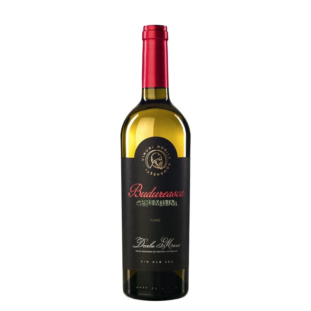 Vin alb sec, Budureasca Premium Fume Dealu Mare, 13.5% alc.,0.75L, Romania
