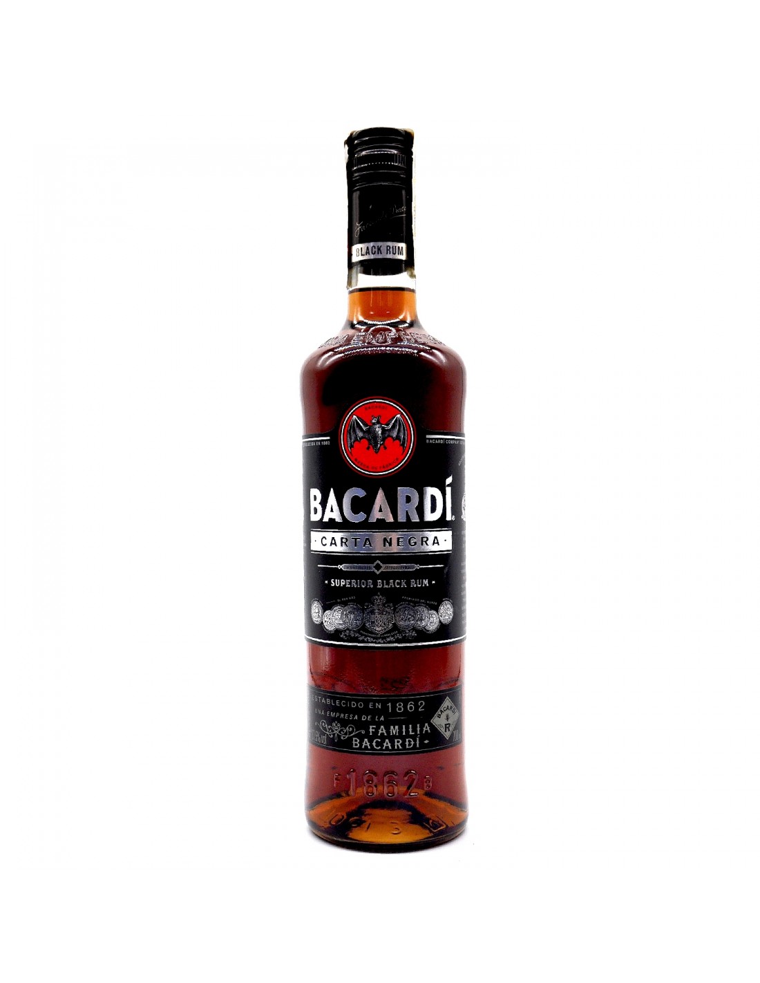 Rom negru Bacardi Carta Negra Superior Black, 37.5%, 0.7L, Cuba alcooldiscount.ro