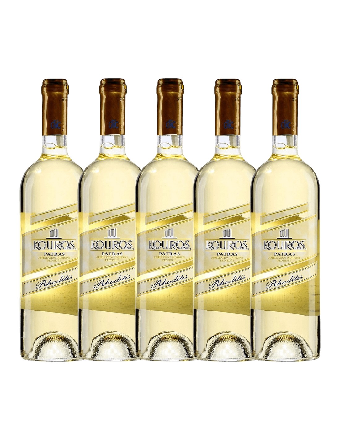 Pachet 5 sticle Vin alb sec Kouros, Nemeas, 12.5% alc., 0.75L, Grecia alcooldiscount.ro