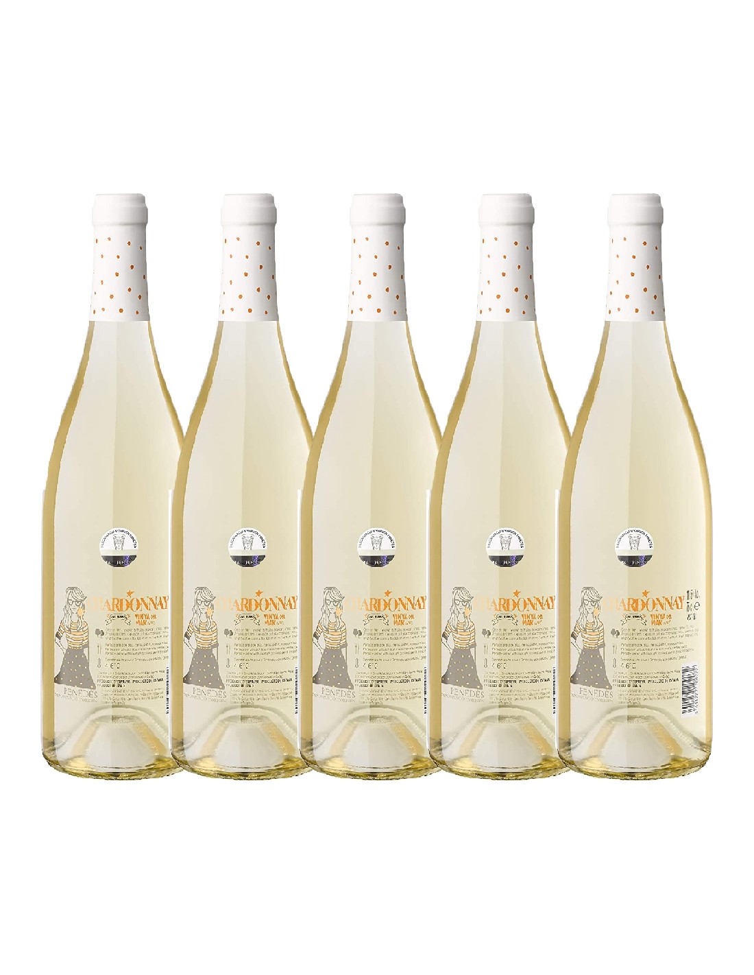 Pachet 5 sticle Vin alb, Chardonnay, Vinya del Mar, 11.5% alc., 0.75L, Spania alcooldiscount.ro