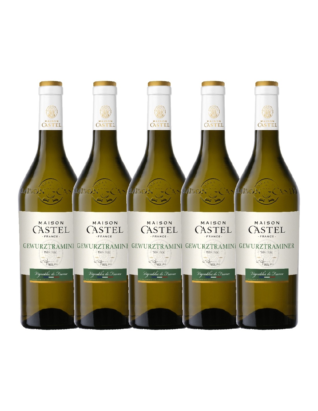 Pachet 5 sticle Vin alb, Gewürztraminer, Maison Castel Pays d’Oc, 0.75L, 12.8% alc., Franta alcooldiscount.ro