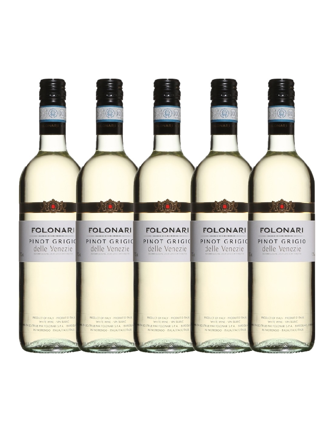 Pachet 5 sticle Vin alb, Pinot Grigio, Folonari delle Venezie, 12% alc., 0.75L, Italia alcooldiscount.ro
