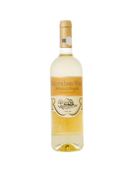 Vin alb demisec, Feteasca Regala, Schwaben Wein Recas, 0.75L, 12.5% alc., Romania