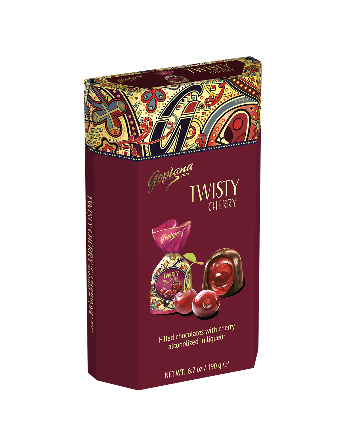 Bomboane Twisty Cherry cu gust de cirese, 190g