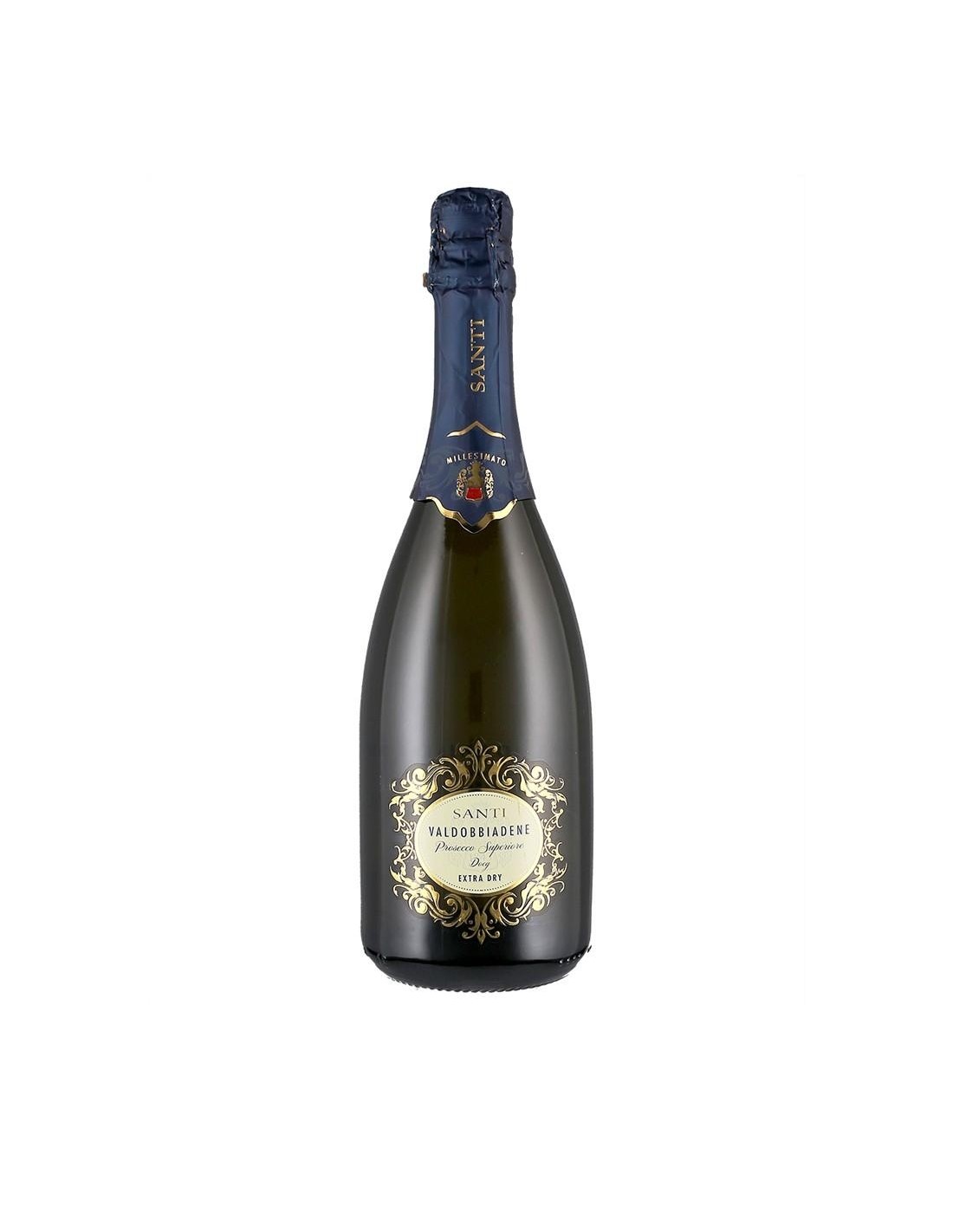 Vin sec prosecco Santi Conegliano-Valdobbiadene extra dry, 0.75L, 11% alc., Italia alcooldiscount.ro
