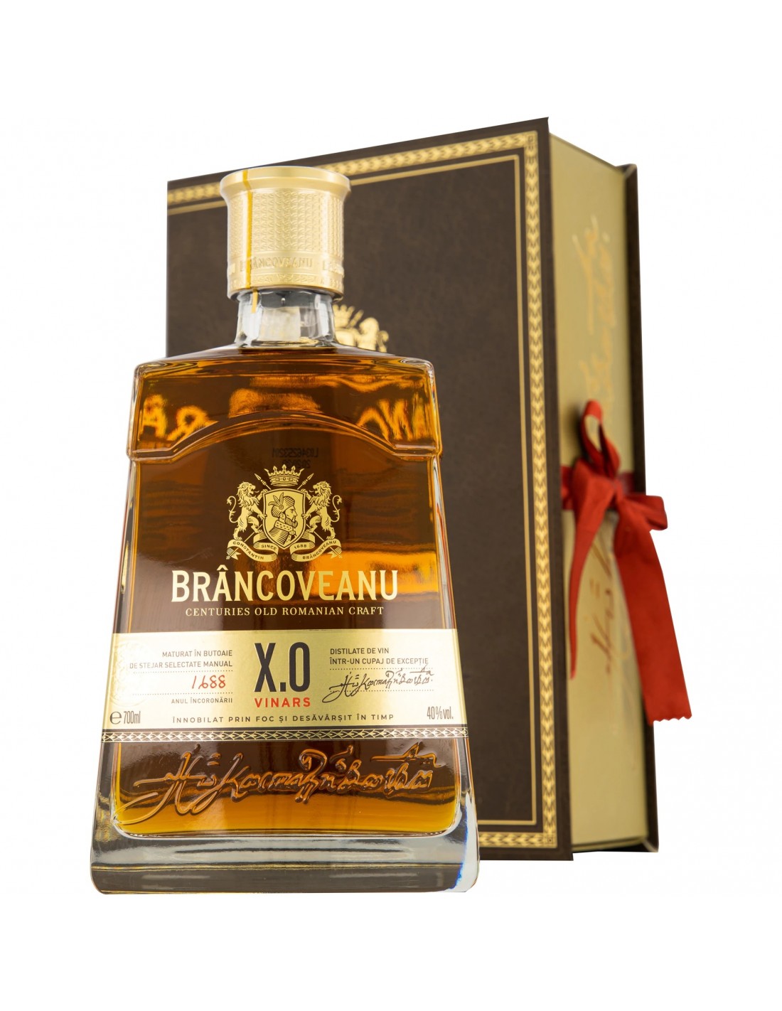 Coniac Brancoveanu XO Noble + carte, 40% alc., 0.7L, Romania alcooldiscount.ro