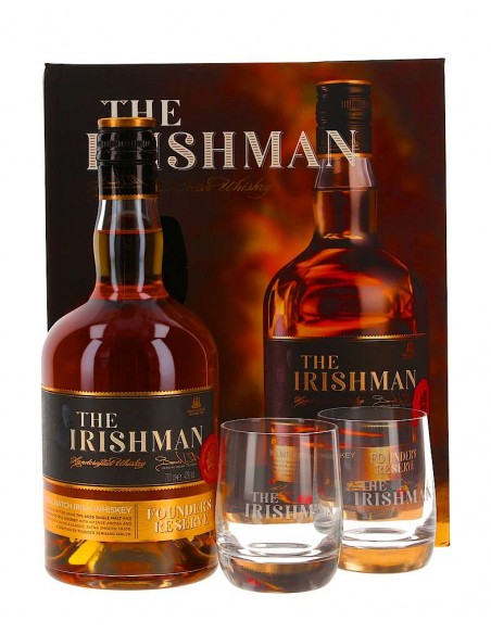 Whisky The Irishman Founders Reserve + Glasses, 40% alc., 0.7L