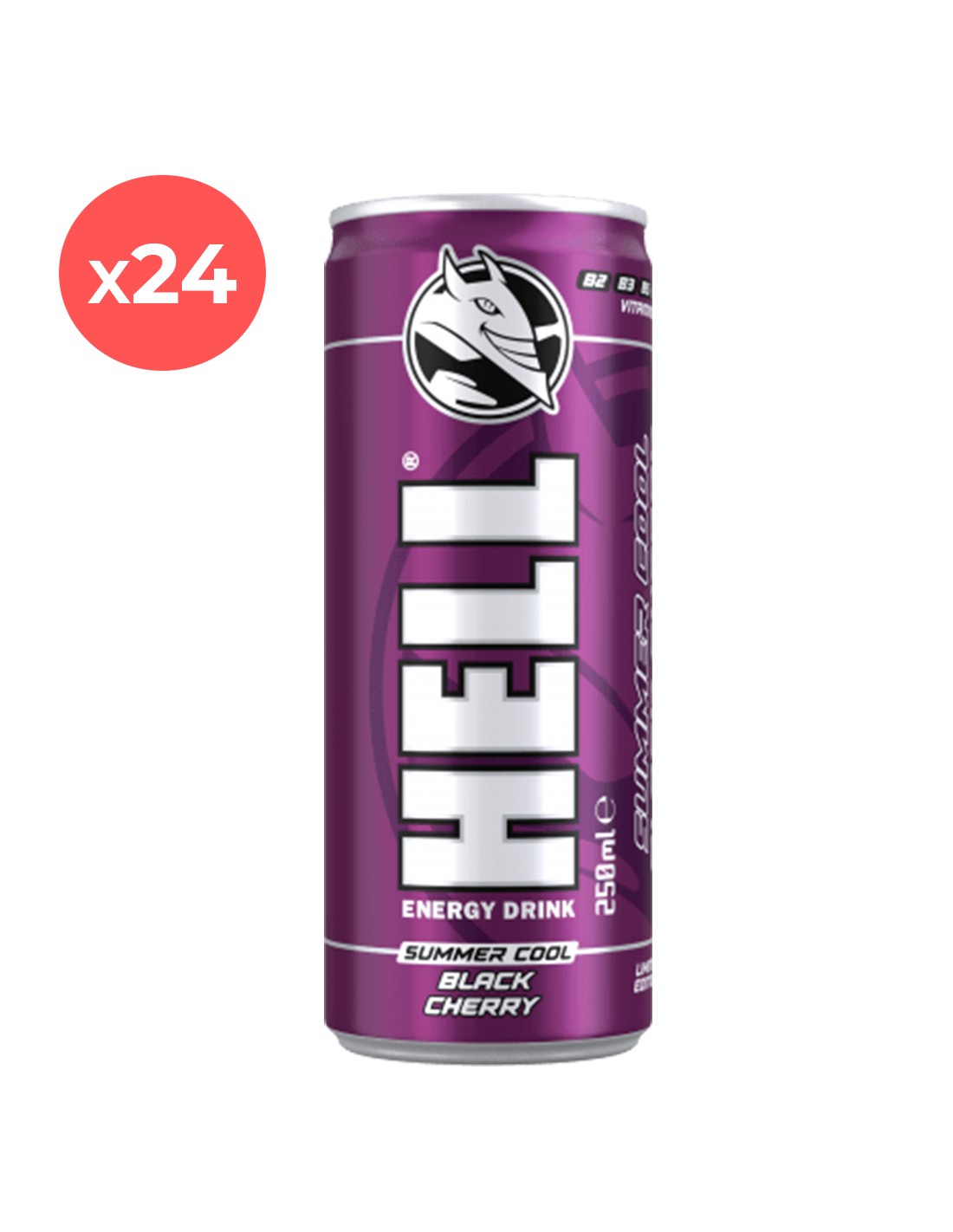 Bax 24 bucati Energizant Hell Summer Cool Black Cherry, 0.25L