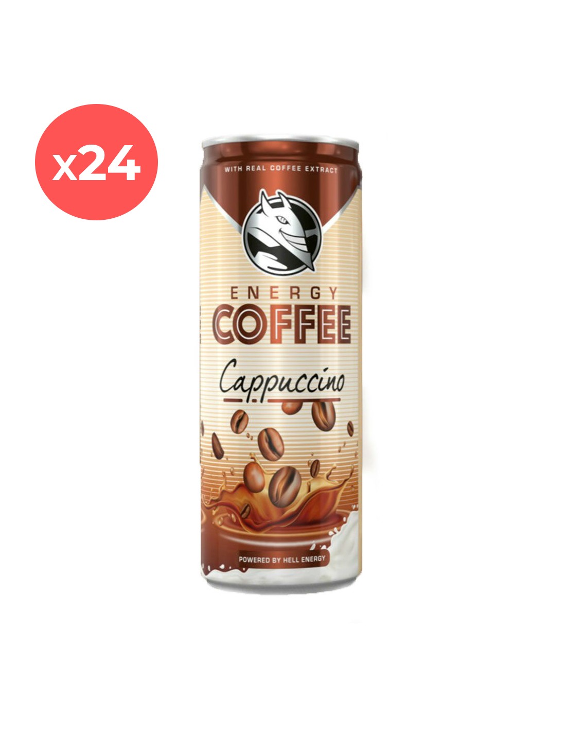 Bax 24 bucati Energizant Hell Coffee Cappuccino, 0.25L alcooldiscount.ro