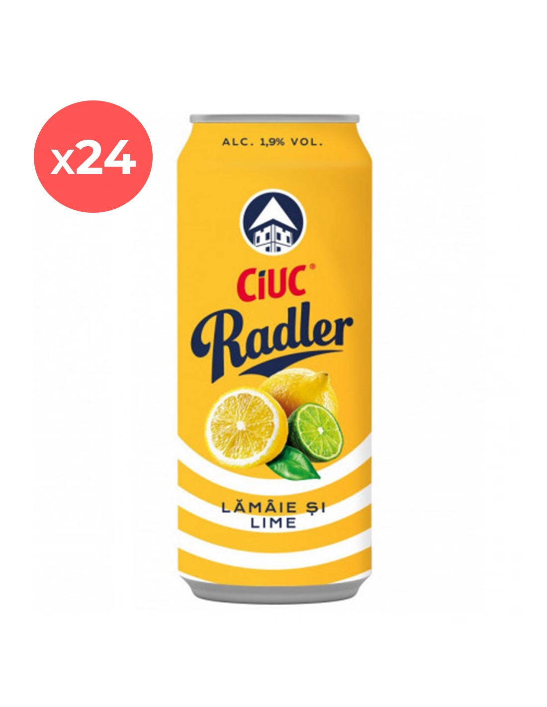 Bax 24 bucati bere blonda, artizanala, Ciuc Radler, 1.9%, 0.5L, doza, Romania