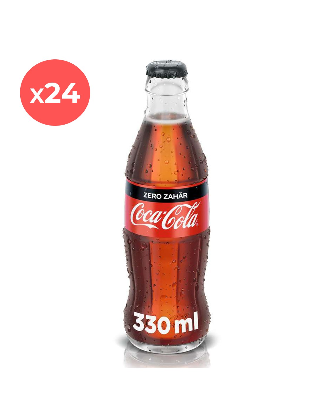 Bax 24 bucati Suc carbogazos Coca Cola Zero, 0.33L, sticla, Romania alcooldiscount.ro