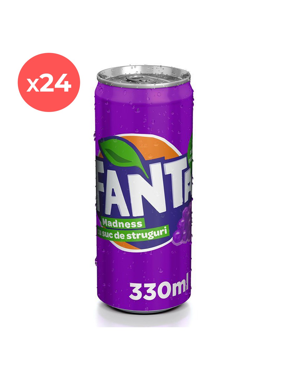 Bax 24 bucati Suc carbogazos Fanta Madness, 0.33L, doza, Romania