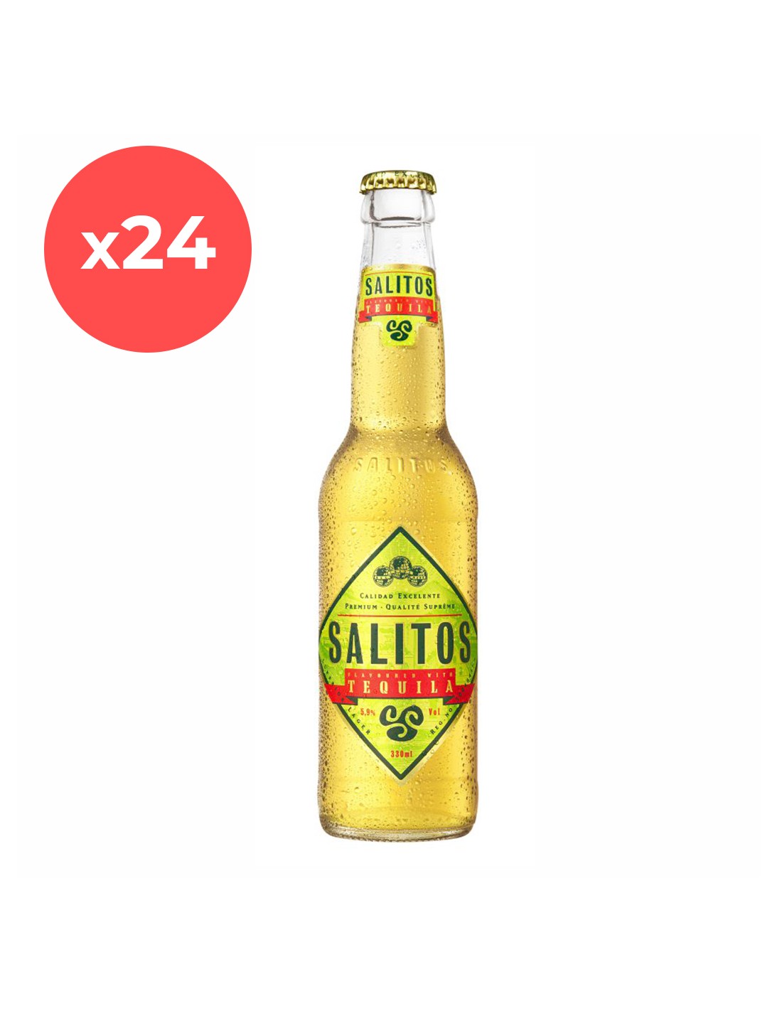 Bax 24 bucati bere blonda Salitos Tequila, 5.9% alc., 0.33L, sticla, Romania