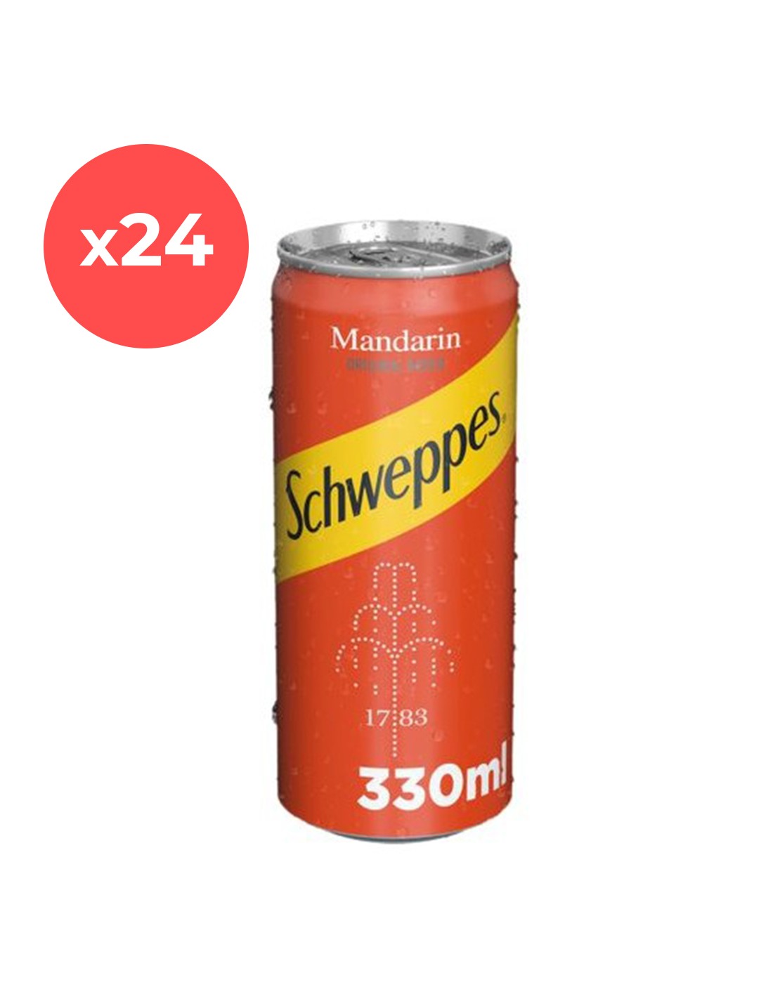 Bax 24 bucati Suc carbogazos Schweppes Mandarin, 0.33L, doza, Romania