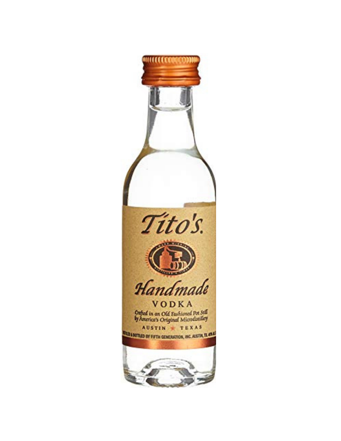 Vodca Tito’s Handmade, 0.05L, 40% alc., America alcooldiscount.ro