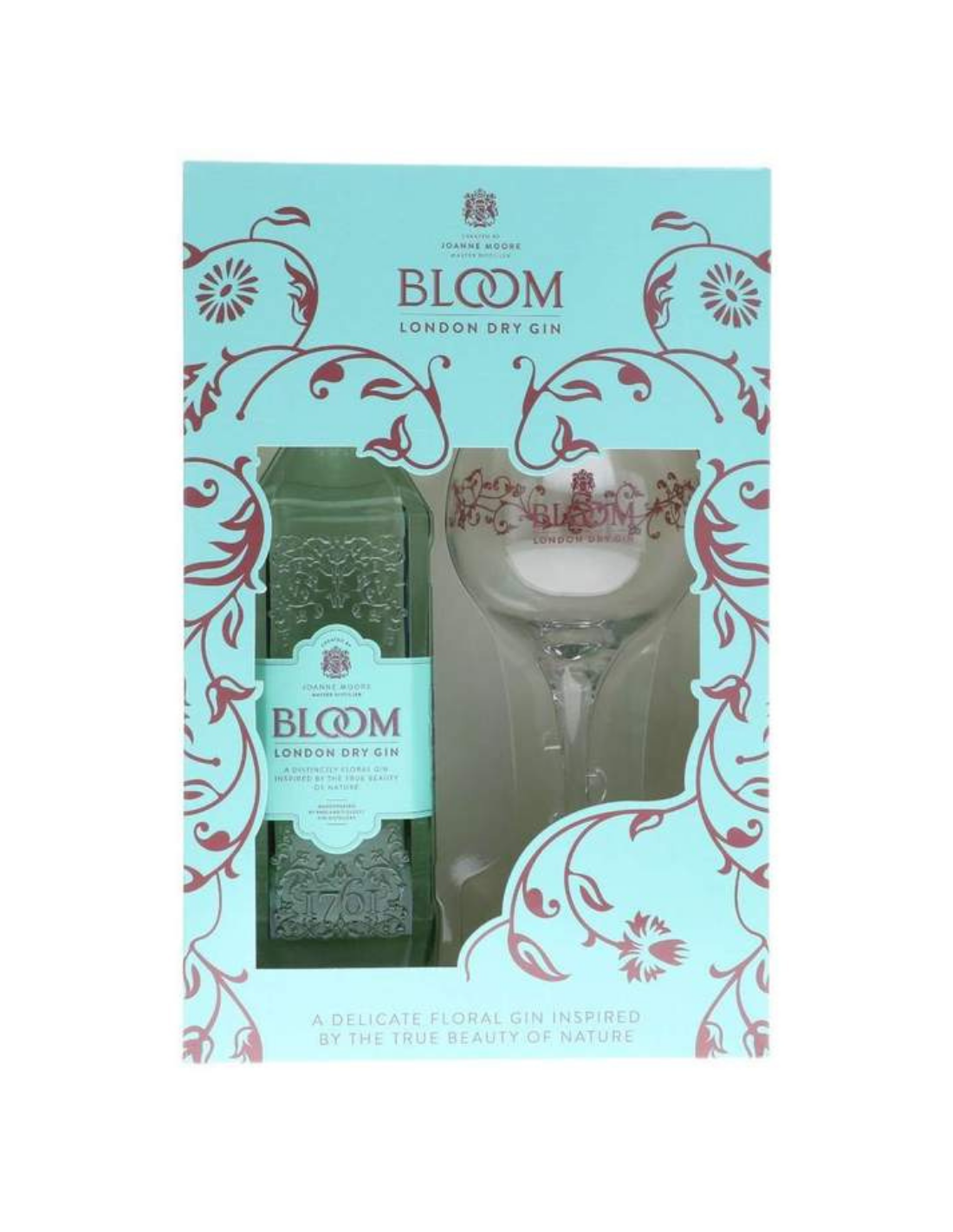 Set Cadou Gin Bloom + Pahar Copa, 40% alc., 0.7L, Anglia alcooldiscount.ro