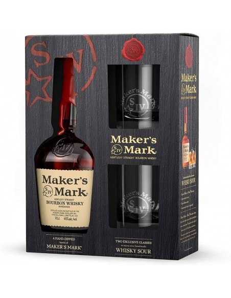 Whisky Bourbon Maker's Mark + Glasses, 45% alc., 0.7L