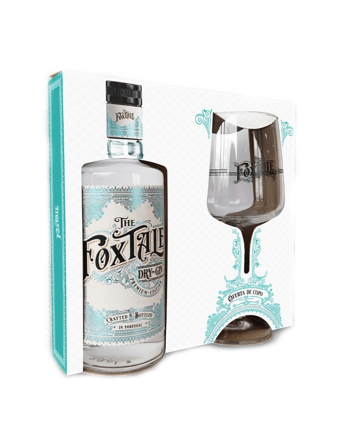 Gin The FoxTale Dry + Pahar, 40% alc., 0.7L, Portugalia alcooldiscount.ro