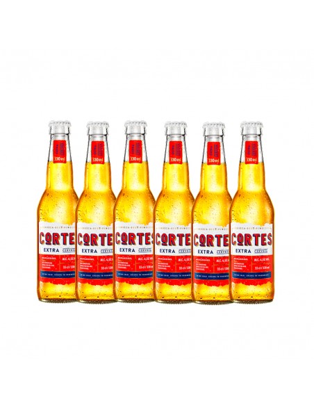 Six pack blonde beer filtered Cortes Extra, 4.5% alc., 0.33L, Poland