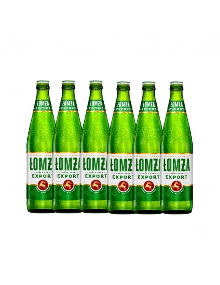 Six pack blonde filtered Lomza Export, 5.7% alc., 0.5L, bottle, Poland