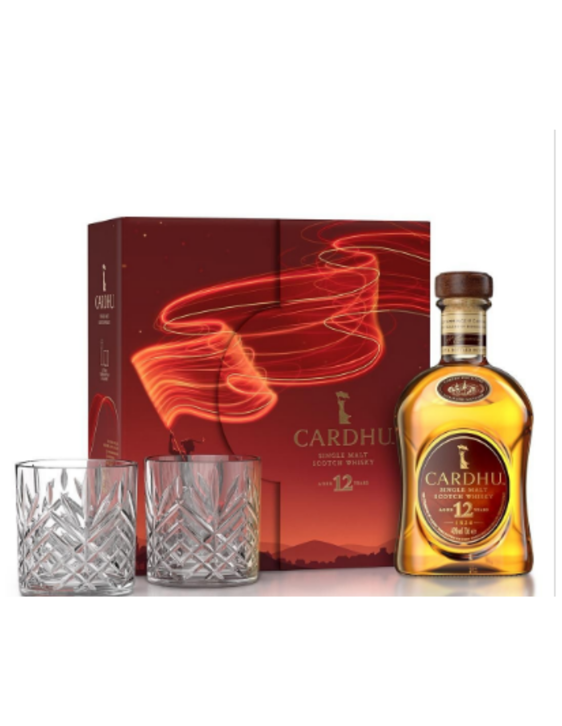 Whisky Cardhu 12 ani + 2 Pahare 0.7L, 12 ani, 40% alc., Scotia alcooldiscount.ro