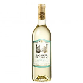White blended semidry wine, Baron de Lirondeau, 0.75L, 10.5% alc., France